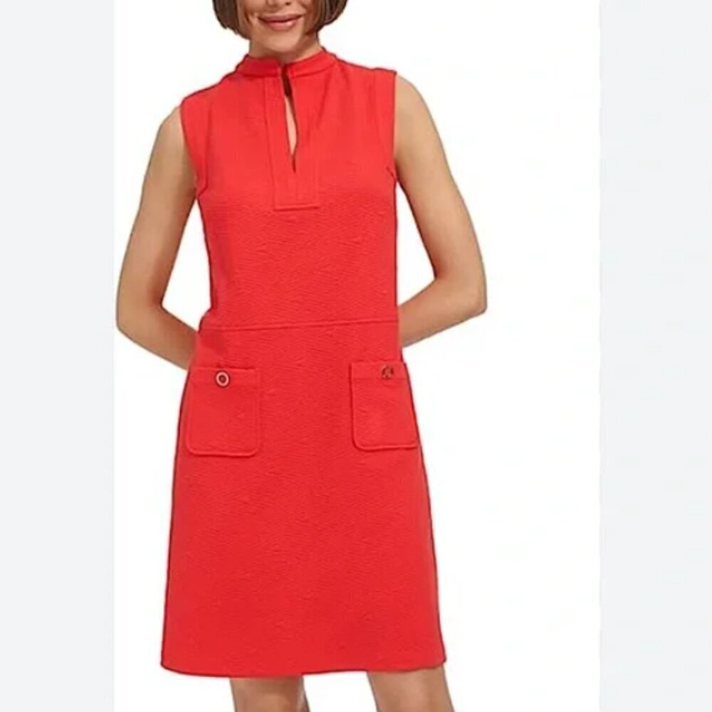 Tommy Hilfiger Vibrant Red Shift Sleeveless Dress Size 12